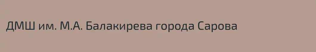 ДМШ им. М.А. Балакирева города Сарова